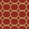 Full/Queen Octagonal Bed Scarf - Latte/Crimson - Image 2