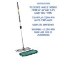 Microfiber Cleaning Kit, 18" Blue/Green Microfiber Head, 35" to 60" Gray Aluminum Handle - Image 2