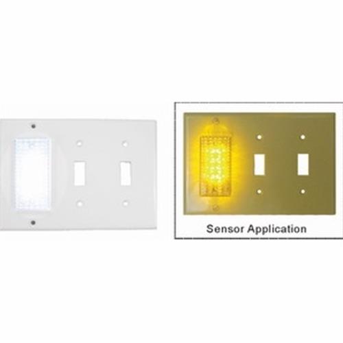 Ivory Faceplate with Yellow LED Night Light - Dual Toggle