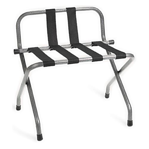 Chrome Finish Luggage Rack With Back Rest And Black Strap