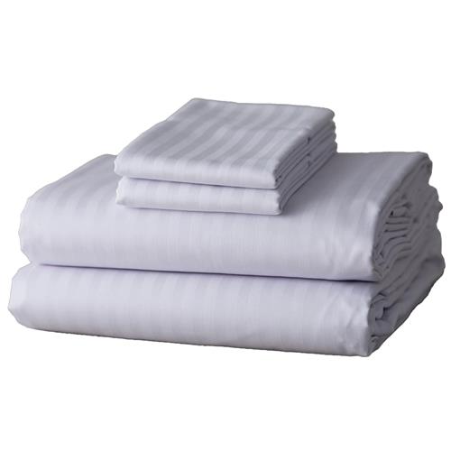 T-250 Woven Full XL Striped Flat Sheet