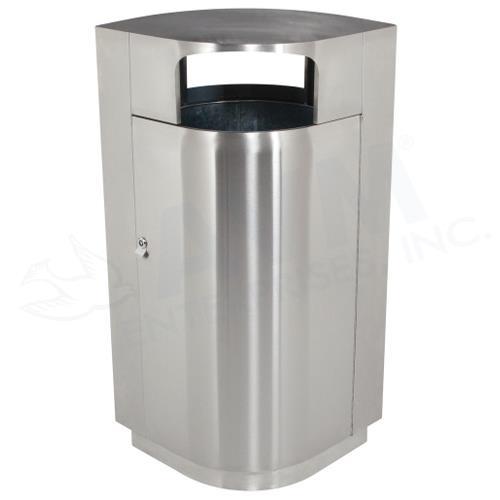 40-Gallon Stainless Steel Leafview Receptacle