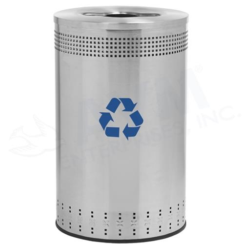 45-Gallon Imprinted Recycle Lid - Stainless Steel