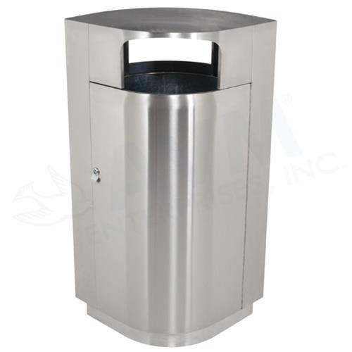 40-Gallon Leafview® Waste Container - Stainless Steel