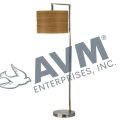 Sleep Guestroom Floor Lamp w/ Brushed Nickel Finish and Zebrawood Shade