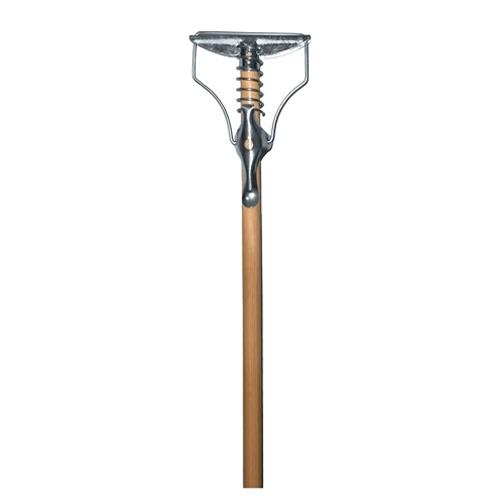 54" Spring Clamp Janitor Mop Handle w/ Wood Handle