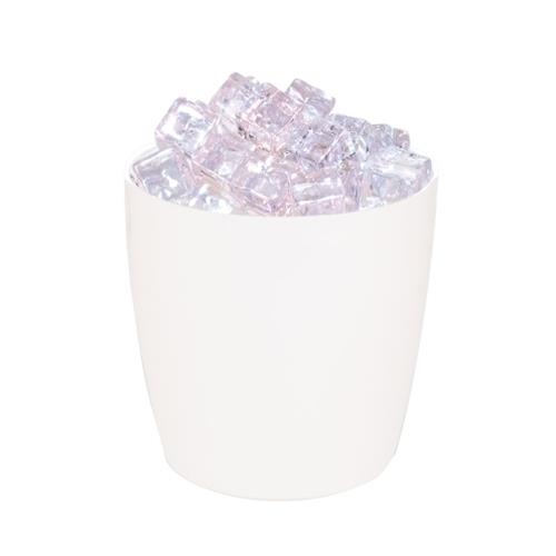 3 Quart Round Ice Bucket w/ No Handle - White