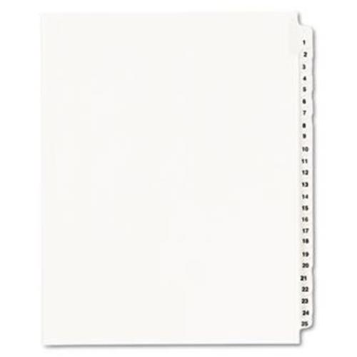 Avery-Style Legal Exhibit Side Tab Side Divider - White
