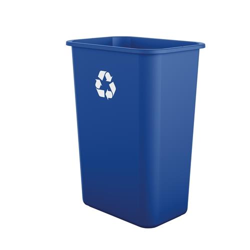 10 Gallon Desk-Side Resin Recycle Trash Can - Blue
