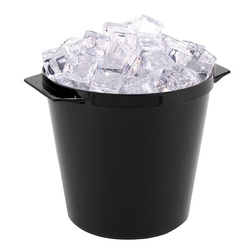 3 Quart Round Black Ice Bucket w/Handle