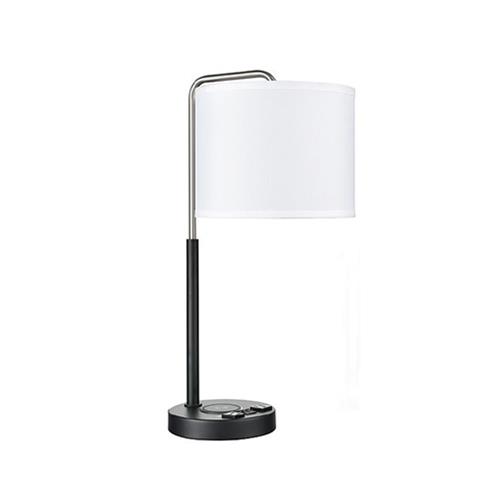 Valeria Twin Table Lamp with 2 Outlets & 1 USB