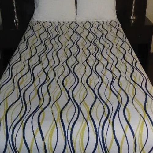86x96 Full "Helix Wavy Stripe" Decorative Top Sheet