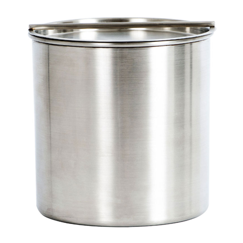 3 Qt. Single Metal Wall Ice Bucket w/ Plastic Liner & Bar Lid - Brushed Steel Room Collection
