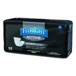 FitRight Active Male Guards, 6 x 11, White, 52/Pack, 4 Pack/Carton