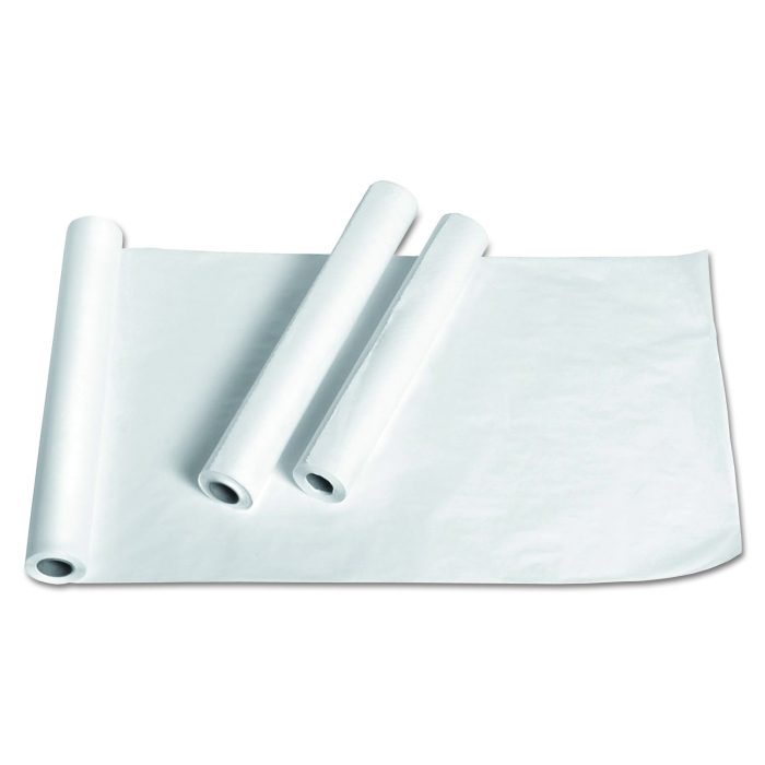 154941 Exam Table Paper, Deluxe Crepe, 18" x 125 ft, White, 12/Carton - Image 1