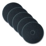 Low-Speed High Productivity Floor Pads 7300, 15" Diameter, Black, 5/carton