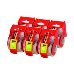 Sure Start Packaging Tape with Dispenser, 1.5" Core, 1.88" x 22.2 yds, Clear, Gloss Finish, 6/Pack