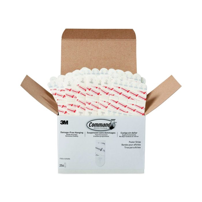 774265 Poster Strip Pairs, Holds Up to 1 lb, 1.63" x 2.75", White, 256/Pack - Image 1