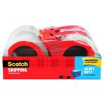 3850 Heavy-Duty Packaging Tape With Dispenser, 3" Core, 1.88" X 54.6 Yds, Clear, 4/pack