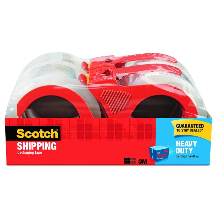 319704 3850 Heavy-Duty Packaging Tape With Dispenser, 3" Core, 1.88" X 54.6 Yds, Clear, 4/pack - Image 1