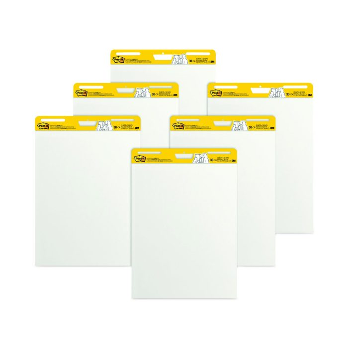 772995 Vertical-Orientation Self-Stick Easel Pads, Unruled, (30) White 25 x 30 Sheets, 6/Carton - Image 1