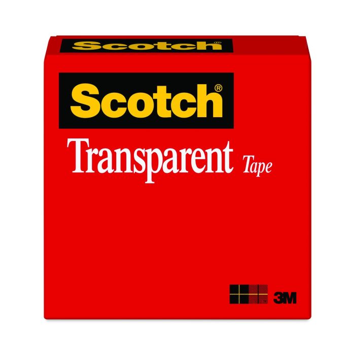 774709 Transparent Tape, 3" Core, 1" X 72 Yds, Transparent - Image 1