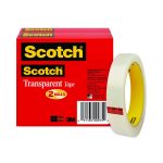 Transparent Tape, 3" Core, 0.75" X 72 Yds, Transparent, 2/pack