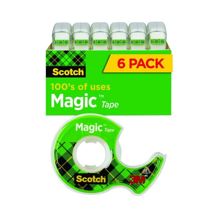 773951 Magic Tape In Handheld Dispenser, 1" Core, 0.75" X 54.17 Ft, Clear, 6/pack - Image 1
