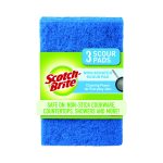 Non-Scratch Scour Pads, 3 x 6, Blue, 10/Carton