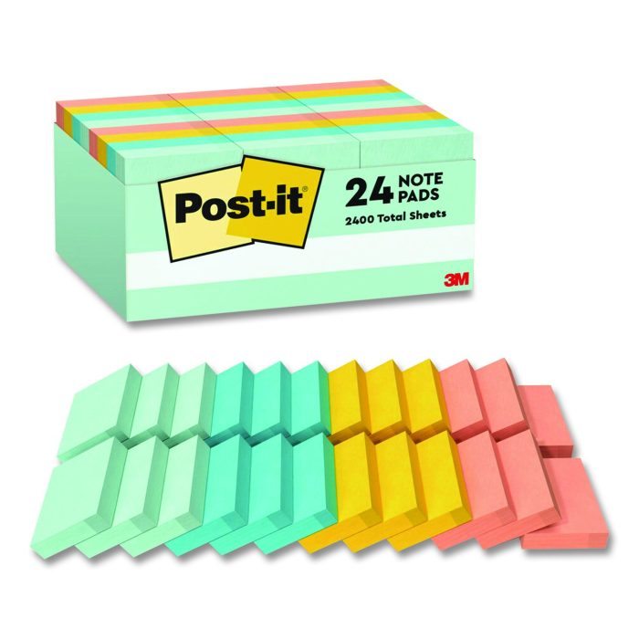 15138743 Original Pads in Beachside Cafe Collection Colors, Value Pack, 1.38" x 1.88", 100 Sheets/Pad, 24 Pads/Pack - Image 1