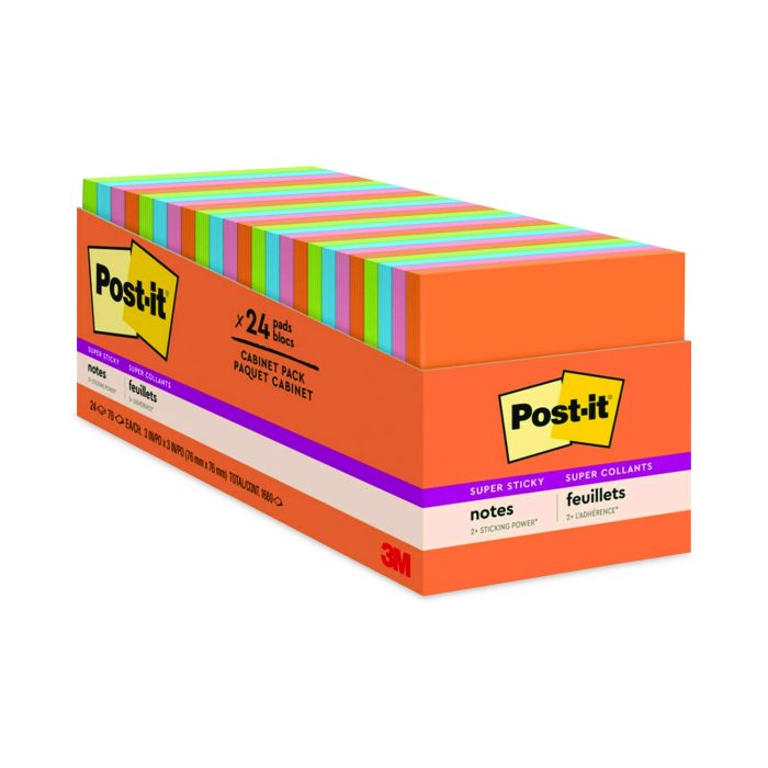 774489 Pads in Energy Boost Collection Colors, Cabinet Pack, 3" x 3", 70 Sheets/Pad, 24 Pads/Pack - Image 1
