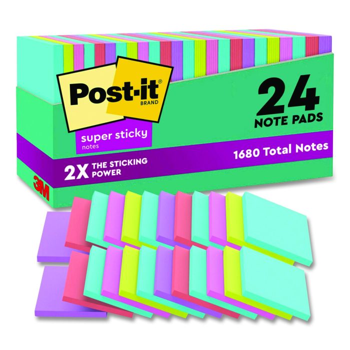896627 Pads in Supernova Neon Collection Colors, Cabinet Pack, 3" x 3", 70 Sheets/Pad, 24 Pads/Pack - Image 1