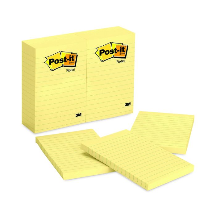 763617 Original Pads in Canary Yellow, Note Ruled, 4" x 6", 100 Sheets/Pad, 12 Pads/Pack - Image 1