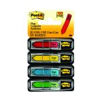 Arrow Message 0.5" Page Flags w/Dispensers, "Sign Here", Asst Primary, 30 Flags Dispenser, 4 Dispensers/Pack