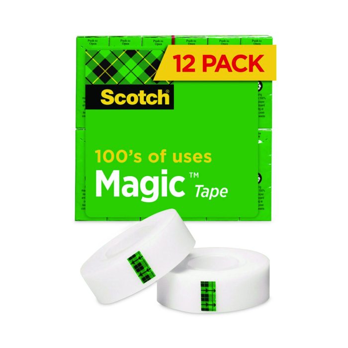 773483 Magic Tape Value Pack, 1" Core, 0.75" X 83.33 Ft, Clear, 12/pack - Image 1