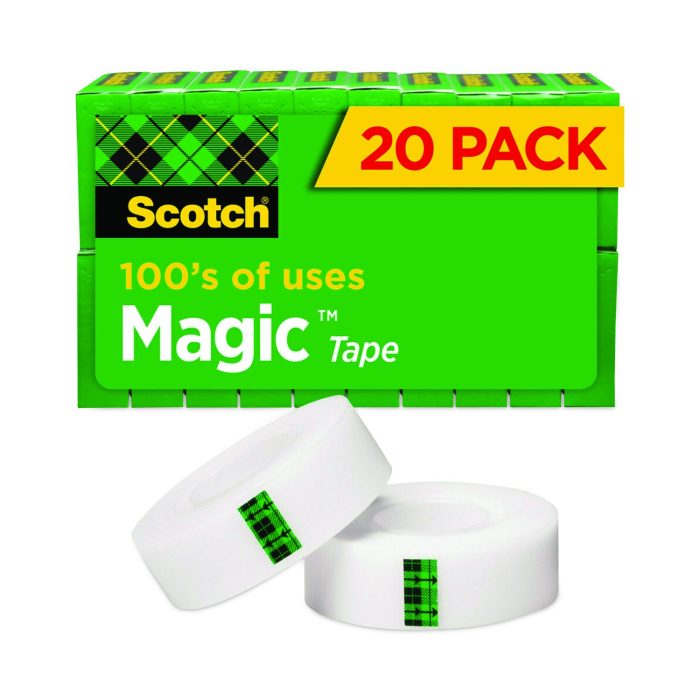 773525 Magic Tape Value Pack, 1" Core, 0.75" X 83.33 Ft, Clear, 20/pack - Image 1