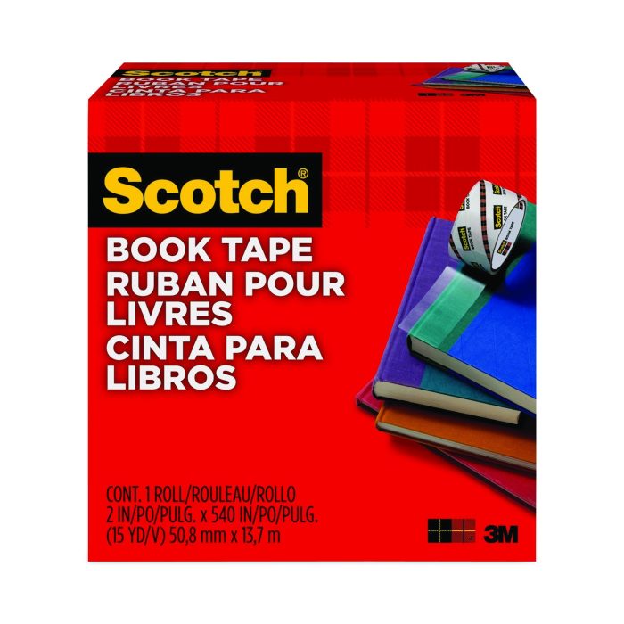 774187 Book Tape, 3" Core, 2" X 15 Yds, Clear - Image 1
