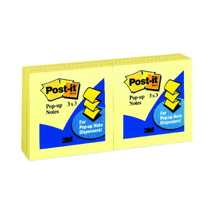 775223 Original Canary Yellow Pop-up Refill, 3" x 3", Canary Yellow, 100 Sheets/Pad, 12 Pads/Pack - Image 1
