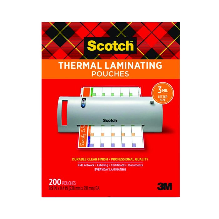 775626 Laminating Pouches, 3 Mil, 9" X 11.5", Gloss Clear, 200/pack - Image 1