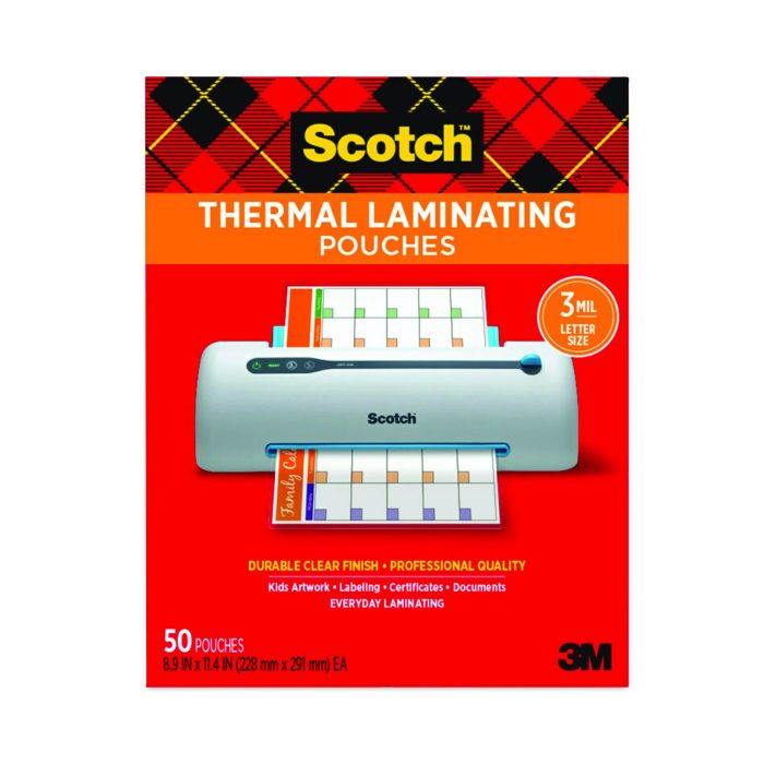 775606 Laminating Pouches, 3 Mil, 9" X 11.5", Gloss Clear, 50/pack - Image 1