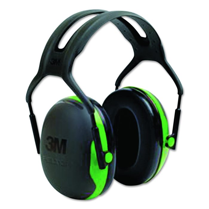 198003 PELTOR X1A Over the Head Earmuffs, Dielectric, 22 dB NRR, Black/Green - Image 1
