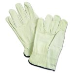 Unlined Pigskin Driver Gloves, Gunn Cut, Straight Thumb, X-Large, Cream, 12 Pairs