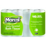 100% Recycled Two-Ply Bath Tissue, Septic Safe, White, 168 Sheets/Roll, 96 Rolls/Carton