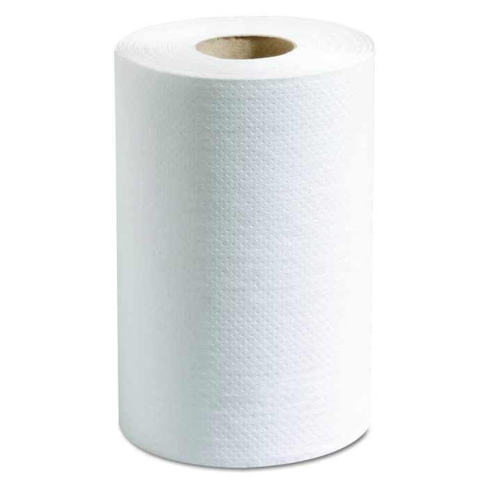 177133 100% Recycled Hardwound Roll Paper Towels, 1-Ply, 7.88" x 350 ft, White, 12 Rolls/Carton - Image 1