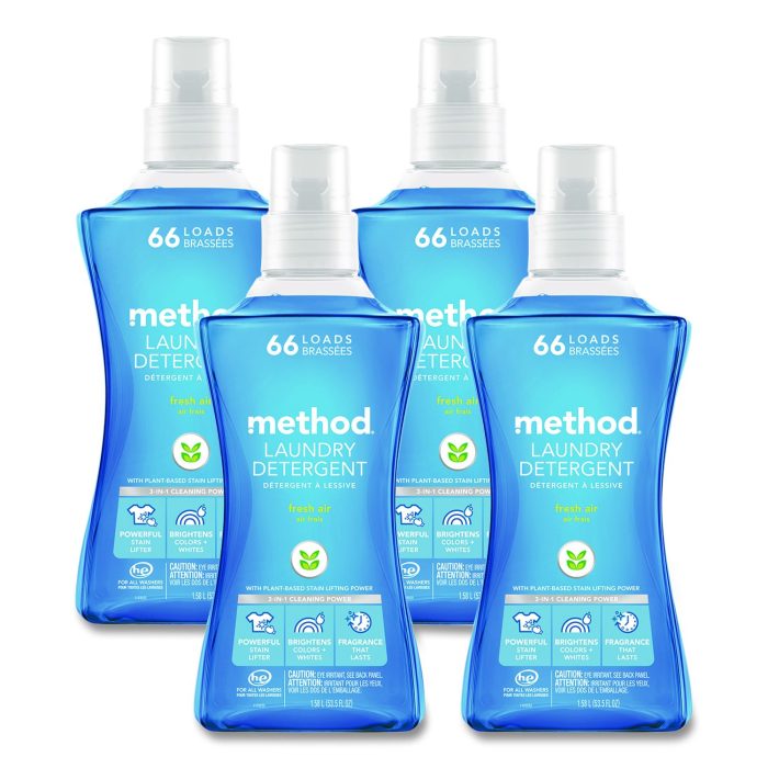 15170232 Laundry Detergent, Fresh Air Scent, 53.5 oz Bottle, 4/Carton - Image 1