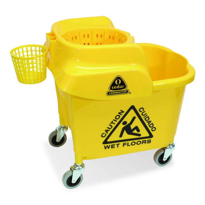 15089248 MaxiRough Institutional Mop Bucket and Wringer, 32 to 35 qt, Yellow - Image 1