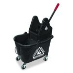 Premier Downpress Mop Bucket and Wringer, 32 to 35 qt, Black