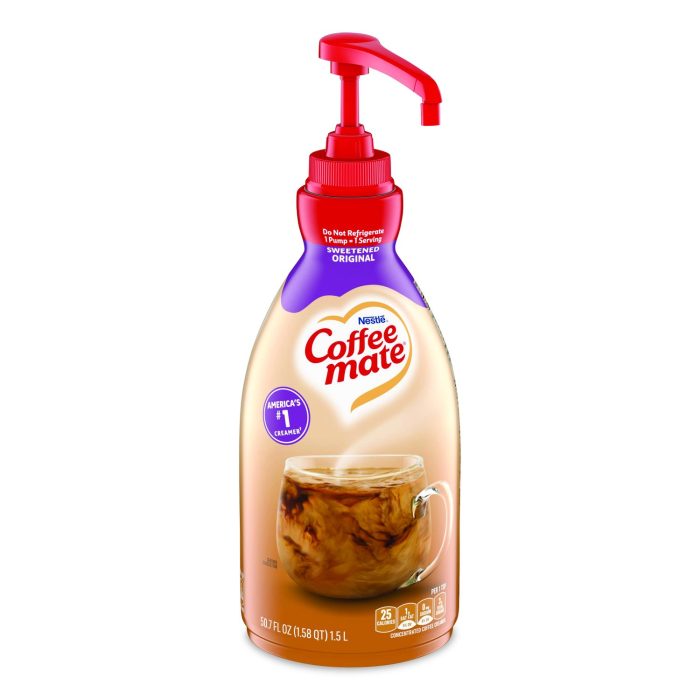 15063969 Liquid Coffee Creamer, Sweetened Original, 1.5 L Pump Bottle - Image 1