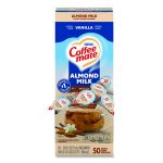 Plant-Based Almond Milk Non-Dairy Liquid Creamer Singles, Natural Vanilla, 0.38 oz Mini Cups, 50/Box