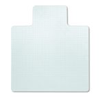 7220004576054, SKILCRAFT PVC Chair Mat for Medium to High Pile Carpeted Floors, Rectangular with Lip, 45" x 53", Clear